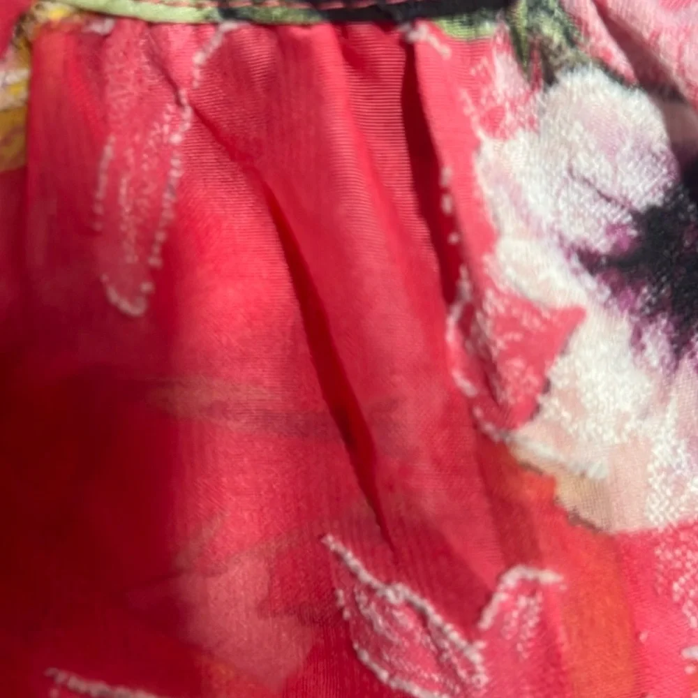 Cupio Pink Floral Tunic Top Blouse Size Medium - Picture 7 of 7